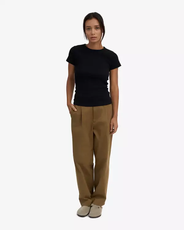 Colorful Standard Organic Rib SS T-Shirt Deep Black Damen Shirt schwarz